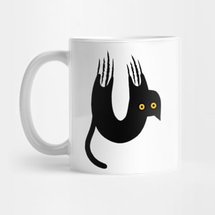 upside down black cat Mug